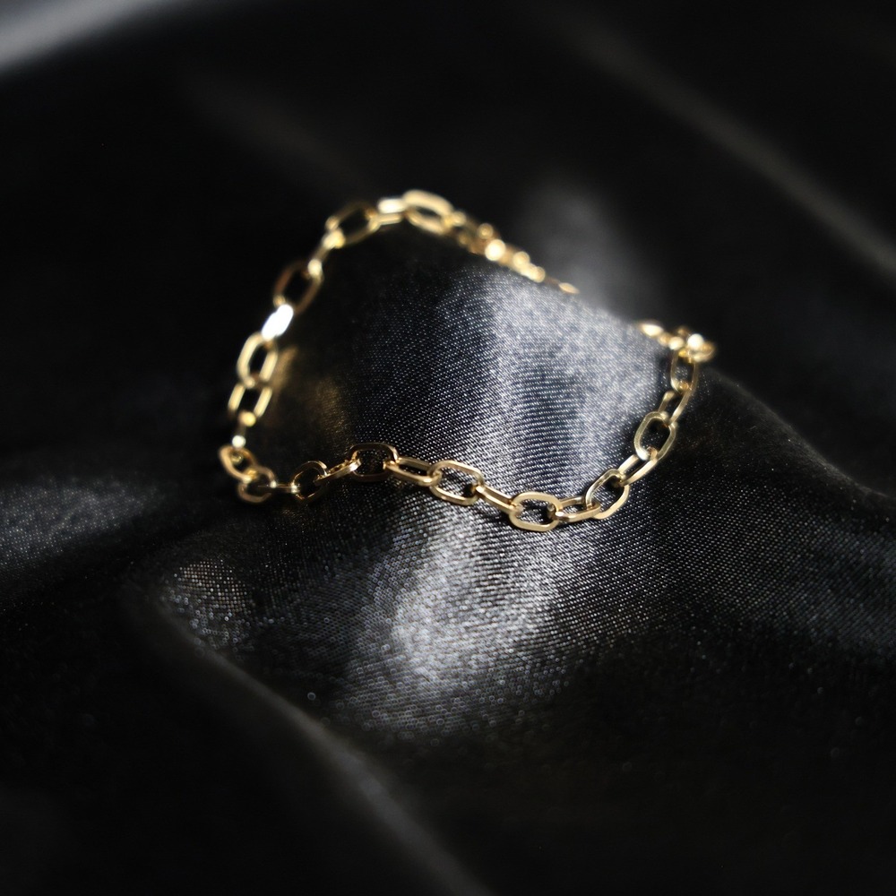 Gold Tone Paperclip Link Chain Adjustable Bracelet JW061
